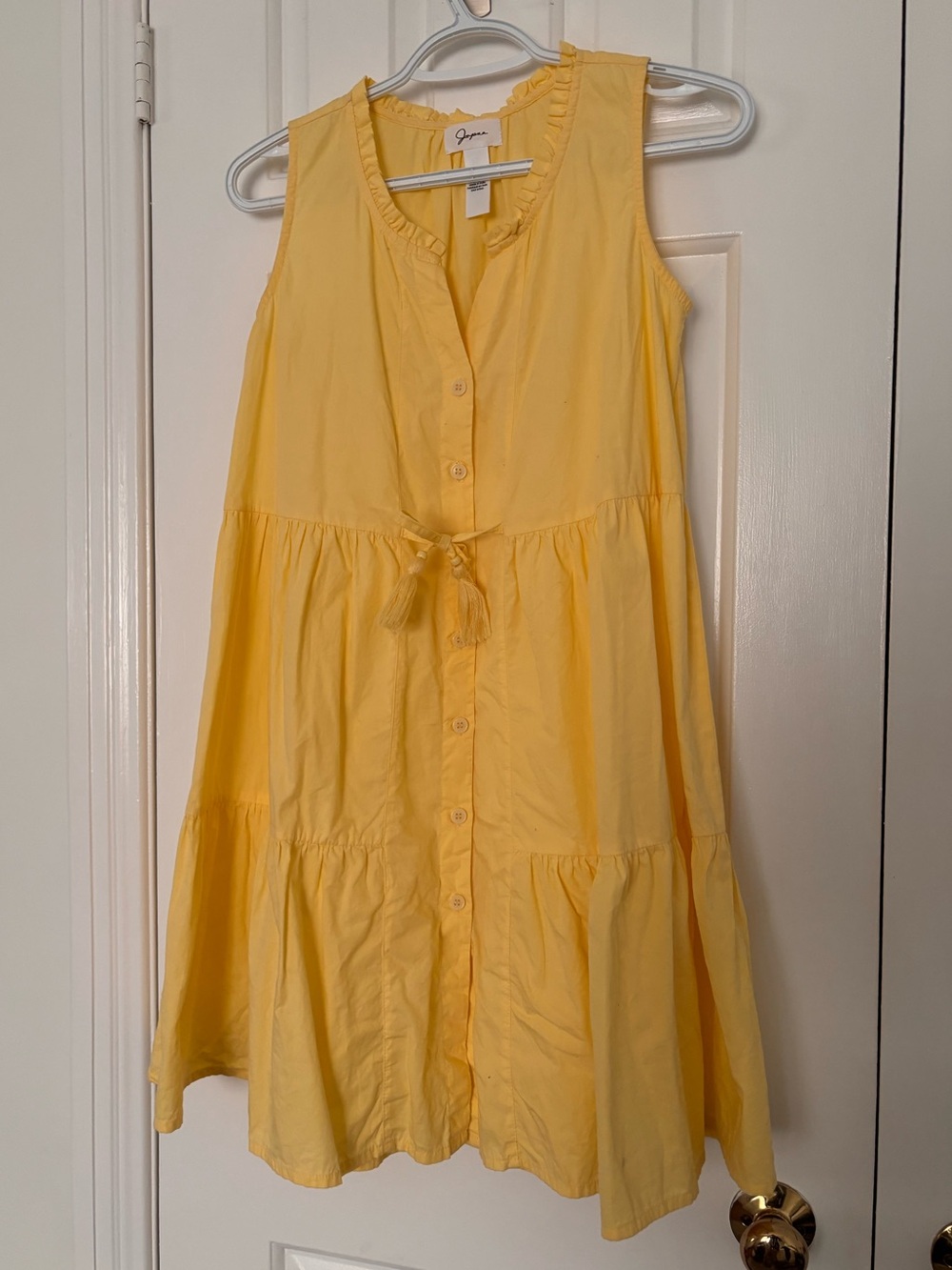 Japna Yellow Sleeveless Button-Front Sundress